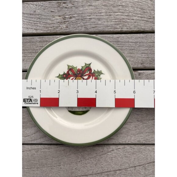 4 Christopher Radko Plates Holiday Celebration Christmas Dessert Appetizer 6” - Picture 8 of 8